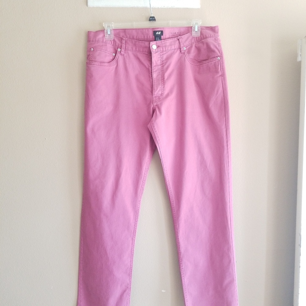H& M Womens Pink Skinny Jeans, Size 36